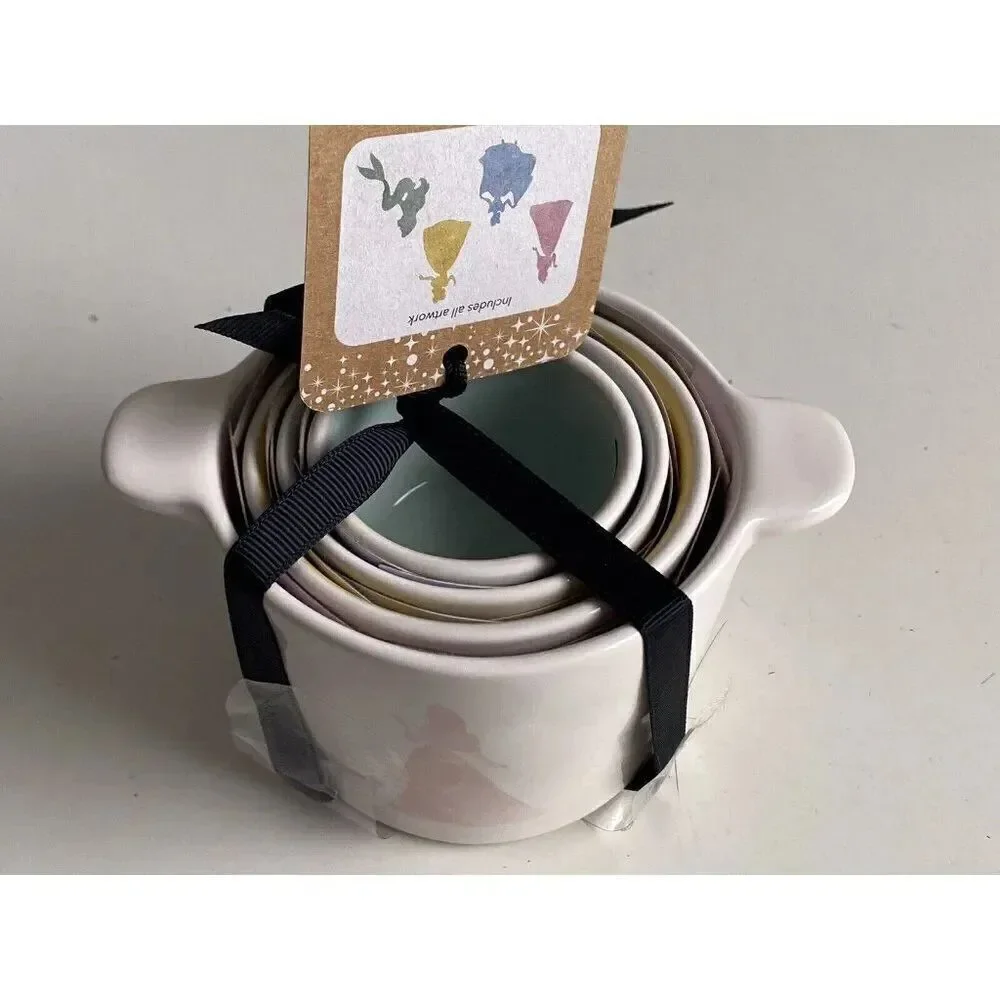 RAE DUNN Disney Princess‎ Silhouette Watercolor Ceramic Measuring Cups Set Of 4